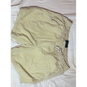 Abercrombie Fitch Men Khaki Chino Cargo Shorts Elastic Waist Drawstring XL